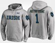 #1 Name and Number Irish No.1 Men Gray Hoodie 317811-592