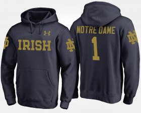 #1 Name and Number Notre Dame Fighting Irish No.1 Men Navy Hoodie 846611-456