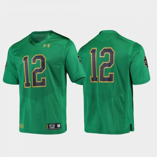 #12 Replica UND Football Under Armour Mens Green Jersey 683991-568