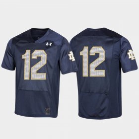 #12 150th Anniversary Notre Dame Fighting Irish College Football Replica Men Navy Jersey 220476-158