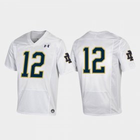 #12 Premier Fighting Irish College Football Under Armour Mens White Jersey 123600-368