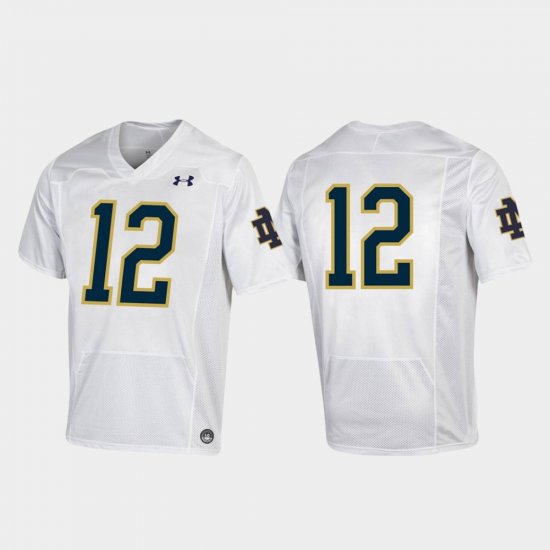#12 Premier Fighting Irish College Football Under Armour Mens White Jersey 123600-368