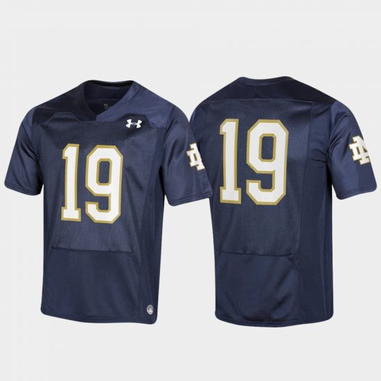#19 Replica Notre Dame Under Armour Mens Navy Jersey 295395-323
