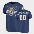 #00 Custom 2021 Rose Bowl Notre Dame Men Blue T-Shirt 742350-714