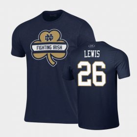 #26 Clarence Lewis 2021 Shamrock Series Notre Dame Fighting Irish Performance Men's Navy T-Shirt 402877-374