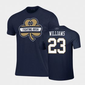 #23 Kyren Williams 2021 Shamrock Series Notre Dame Performance Men Navy T-Shirt 156748-484
