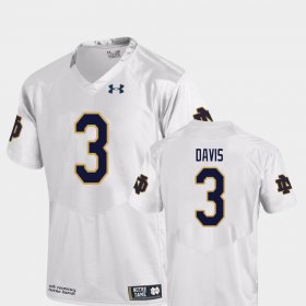 #3 Avery Davis College Football Notre Dame Replica Men White Jersey 376158-753