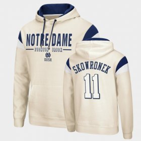#11 Ben Skowronek Fortress Notre Dame Fighting Irish Pullover Men's Cream Hoodie 858300-710