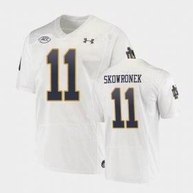 #11 Ben Skowronek Replica Fighting Irish Under Armour College Football Playoff Men's White Jersey 732264-129