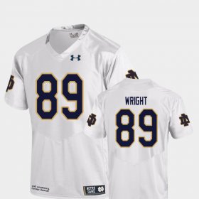 #89 Brock Wright College Football Notre Dame Fighting Irish Replica Mens White Jersey 222208-934