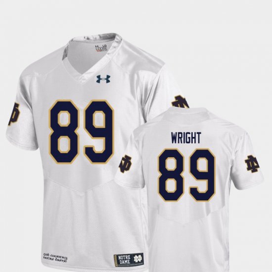 #89 Brock Wright College Football Notre Dame Fighting Irish Replica Mens White Jersey 222208-934
