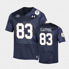 #83 Chase Claypool 2021 Rose Bowl Notre Dame College Football Mens Navy Jersey 608952-896