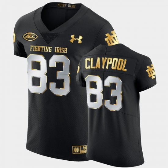 #83 Chase Claypool Golden Edition University of Notre Dame 2020-21 Authentic Men\'s Black Jersey 261713-327