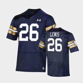 #26 Clarence Lewis 2021 Shamrock Series University of Notre Dame Replica Game Men's Navy Jersey 696302-498