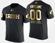 #00 Custom Gold Limited Notre Dame Fighting Irish Short Sleeve With Message Men Black T-Shirt 290379-205