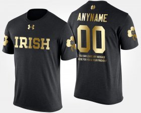 #00 Custom Gold Limited Notre Dame Fighting Irish Short Sleeve With Message Men Black T-Shirt 290379-205