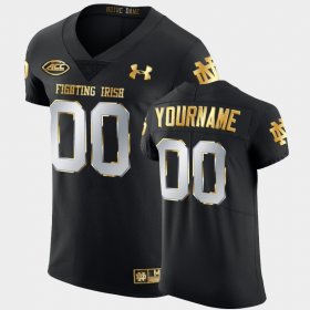 #00 Custom Golden Edition Fighting Irish 2020-21 Authentic Mens Black Jersey 412916-499