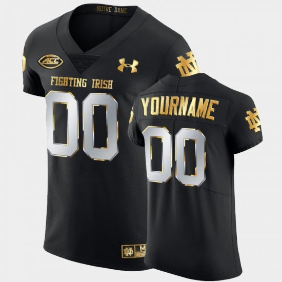 #00 Custom Golden Edition Fighting Irish 2020-21 Authentic Mens Black Jersey 412916-499