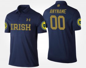 #00 Custom Name and Number University of Notre Dame Men Navy Polo 596227-827