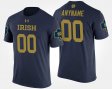 #00 Custom Name and Number University of Notre Dame Men Navy T-Shirt 518619-316