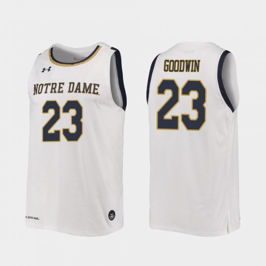 #23 Dane Goodwin Replica Notre Dame Fighting Irish 2019-20 College Basketball Men\'s White Jersey 458500-167
