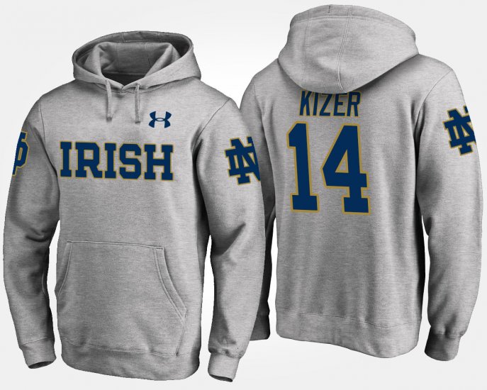 #14 DeShone Kizer Name and Number UND Mens Gray Hoodie 412655-334