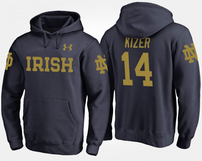 #14 DeShone Kizer Name and Number Notre Dame Mens Navy Hoodie 325076-868