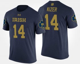 #14 DeShone Kizer Name and Number Notre Dame Fighting Irish Mens Navy T-Shirt 949647-373