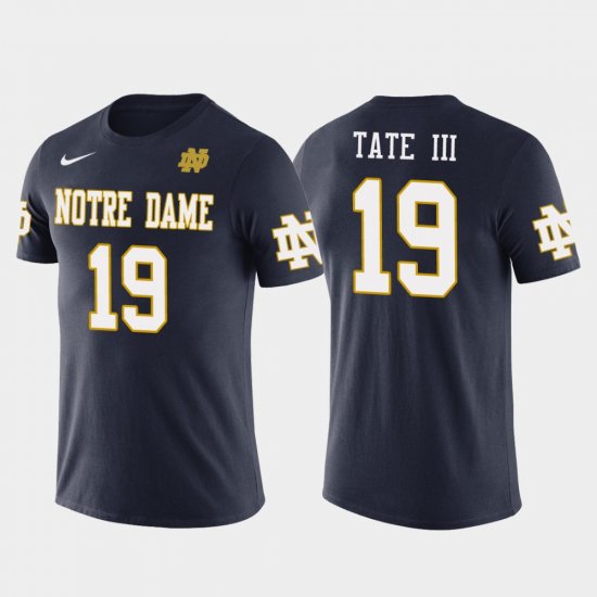 #19 Golden Tate Future Stars University of Notre Dame Football Men Navy T-Shirt 865019-485