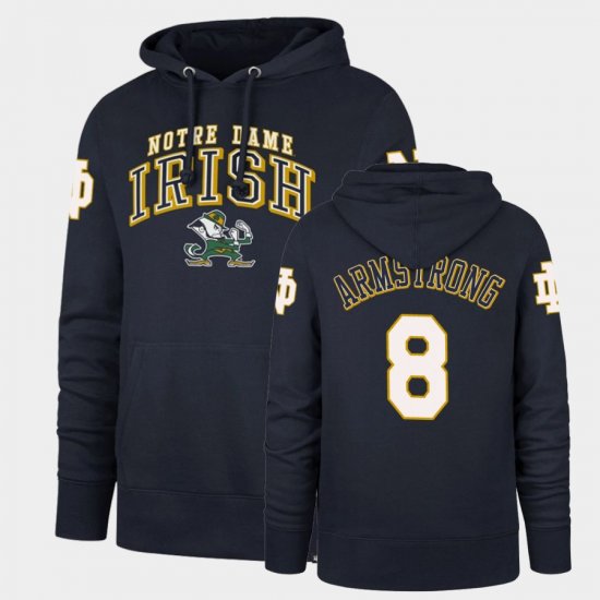 #8 Jafar Armstrong Double Decker Irish Headline Men\'s Navy Hoodie 749730-211