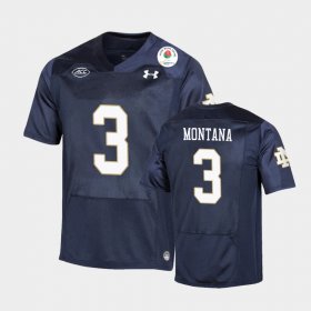 #3 Joe Montana 2021 Rose Bowl UND College Football Men Navy Jersey 923837-607