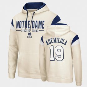 #19 Justin Ademilola Fortress Notre Dame Pullover Men Cream Hoodie 582670-117