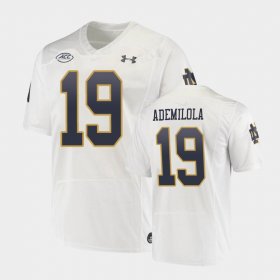 #19 Justin Ademilola Replica Notre Dame Fighting Irish Under Armour College Football Playoff Men's White Jersey 952848-295