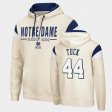 #44 Justin Tuck Fortress Notre Dame Fighting Irish Pullover Men's Cream Hoodie 576274-913