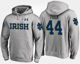 #44 Justin Tuck Name and Number Notre Dame Mens Gray Hoodie 930801-427