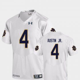 #4 Kevin Austin Jr. College Football University of Notre Dame Replica Men White Jersey 759800-720