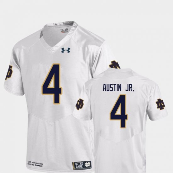 #4 Kevin Austin Jr. College Football University of Notre Dame Replica Men White Jersey 759800-720