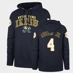 #4 Kevin Austin Jr. Double Decker Notre Dame Fighting Irish Headline Men Navy Hoodie 341939-743