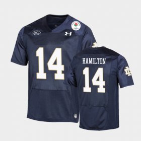 #14 Kyle Hamilton 2021 Rose Bowl Notre Dame Fighting Irish College Football Men's Navy Jersey 284829-340