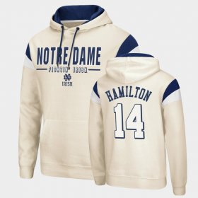 #14 Kyle Hamilton Fortress Fighting Irish Pullover Men's Cream Hoodie 693240-268