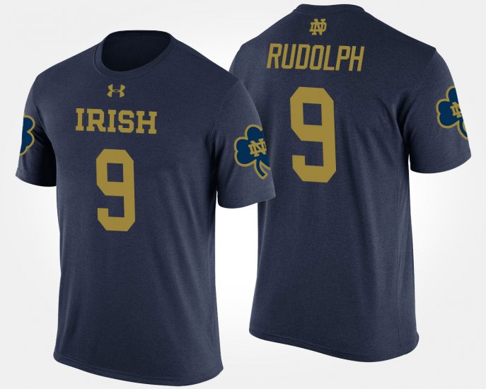#9 Kyle Rudolph Name and Number Notre Dame Fighting Irish Men\'s Navy T-Shirt 318535-493