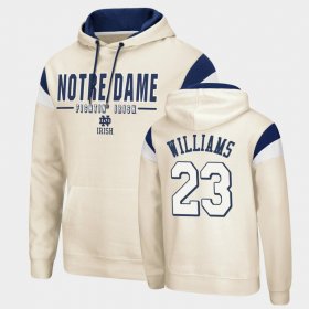 #23 Kyren Williams Fortress University of Notre Dame Pullover Men Cream Hoodie 831422-150