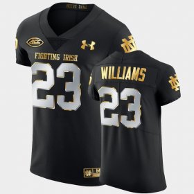 #23 Kyren Williams Golden Edition University of Notre Dame 2020-21 Authentic Mens Black Jersey 495312-231