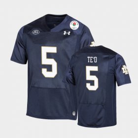 #5 Manti Te'o 2021 Rose Bowl Notre Dame College Football Men's Navy Jersey 483779-888