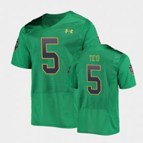 #5 Manti Te'o College Football UND Under Armour Replica Men's Green Jersey 233713-885