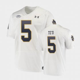 #5 Manti Te'o Replica Notre Dame Fighting Irish Under Armour College Football Playoff Mens White Jersey 892560-427
