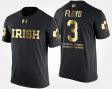 #3 Michael Floyd Gold Limited Notre Dame Fighting Irish Short Sleeve With Message Men's Black T-Shirt 895402-798