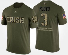 #3 Michael Floyd Military University of Notre Dame Short Sleeve With Message Men's Camo T-Shirt 942712-736