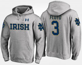 #3 Michael Floyd Name and Number University of Notre Dame Men's Gray Hoodie 517166-701
