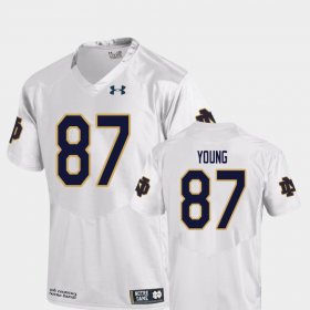 #87 Michael Young College Football Irish Replica Men White Jersey 468465-281